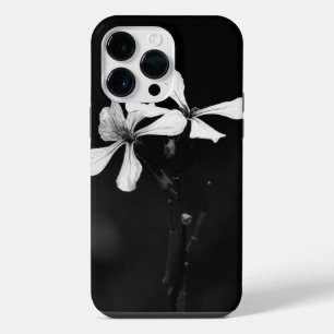 minimal black and white floral iPhone 14 pro max case