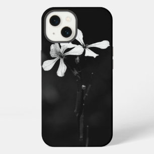 minimal black and white floral iPhone 13 case