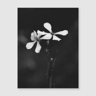 minimal black and white floral magnetic invitation