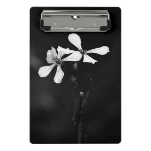minimal black and white floral mini clipboard