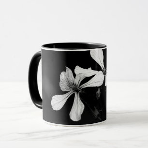 minimal black and white floral mug