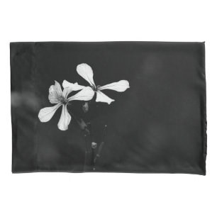minimal black and white floral pillowcase