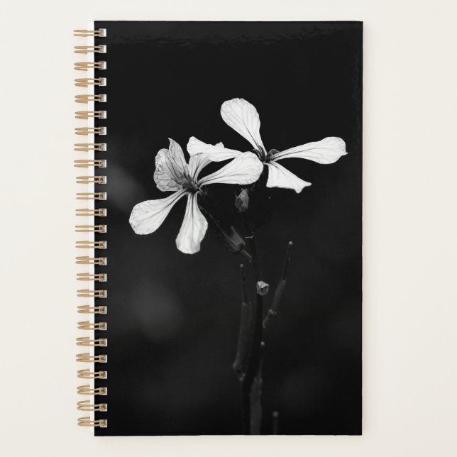 minimal black and white floral planner (Front)
