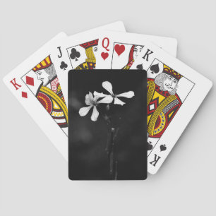minimal black and white floral playing cards