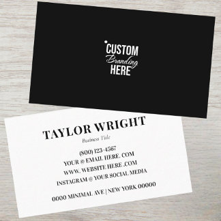 Minimal Black And White Logo Business Card