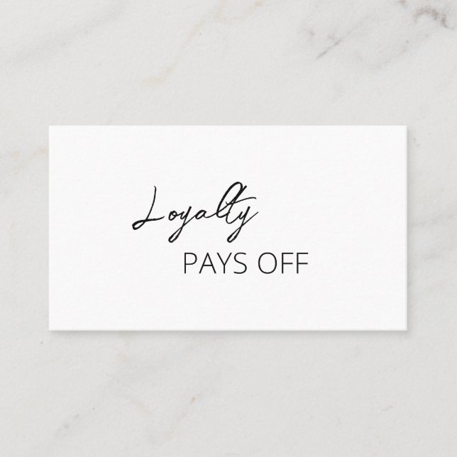 Minimal Black and White Modern Loyalty Card (Front)