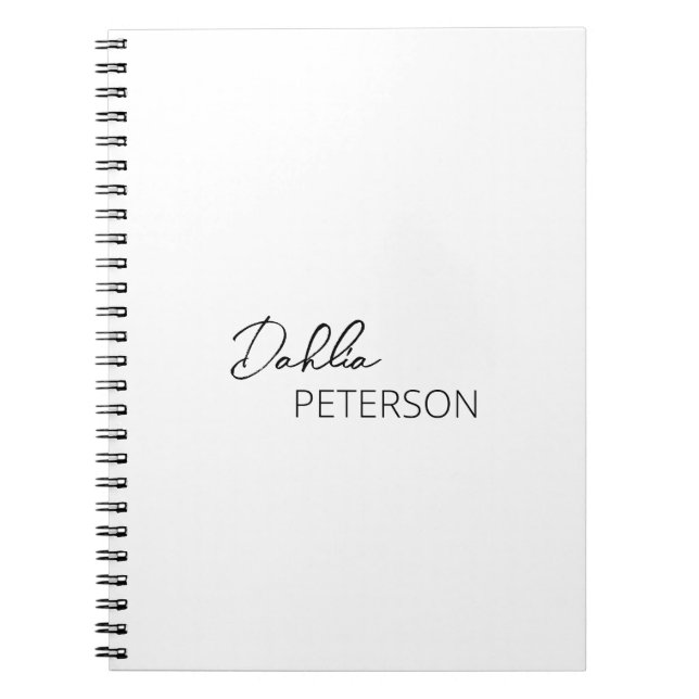 Minimal Black and White Modern Notebook (Front)