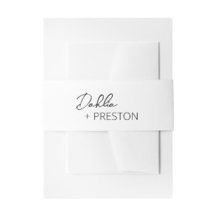 Minimal Black and White Modern Wedding Invitation Belly Band