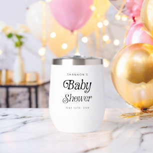 Minimal Black and White Retro Baby Shower