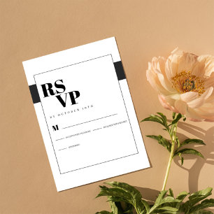 Minimal Black and White RSVP Card