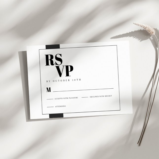 Minimal Black and White RSVP Card (Creator Uploaded)