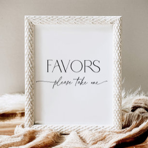 Minimal Black and White Script Bridal Shower Favou Pedestal Sign