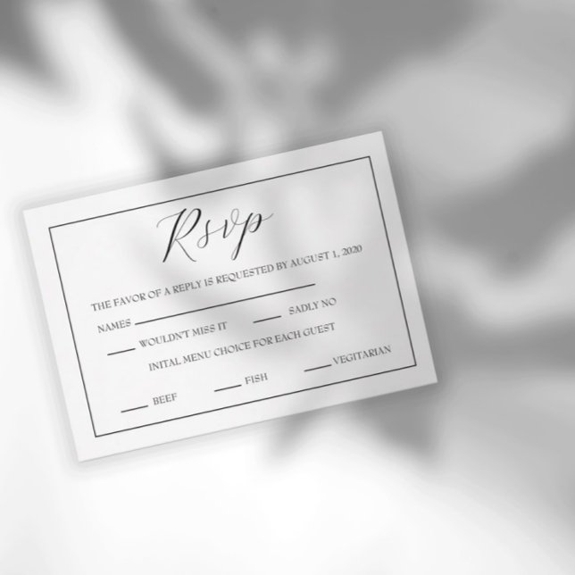 Minimal Black and White Script RSVP Card (Creator Uploaded)