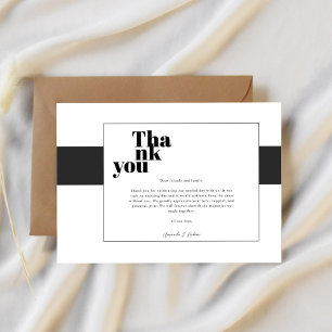 Minimal Black and White Thank You Card