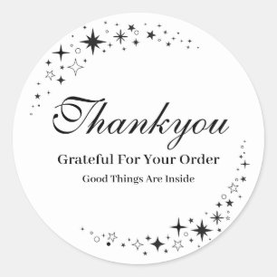 Minimal Black and white Thankyou Sticker
