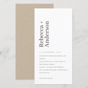 MINIMAL BLACK AND WHITE TYPOGRAPHY WEDDING INVITE