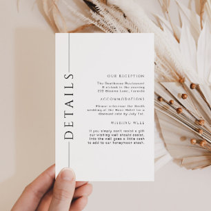 Minimal Black and White Wedding Details Insert