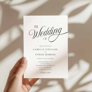 Minimal Black and White Wedding Invitation