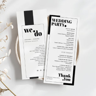 Minimal Black and White Wedding Programs