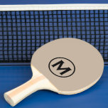 Minimal Black Beige Classic Monogram Ping Pong Paddle<br><div class="desc">Minimal modern monogrammed design features a black and beige monogram emblem on a plain neutral background for a clean,  simple stylish look.</div>