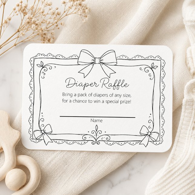 Minimal Black Bow Diaper Raffle Insert (Creator Uploaded)