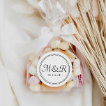 Minimal Black Calligraphy Monogram Wedding Sticker<br><div class="desc">This customisable favour sticker or envelope seal features an elegant yet modern script. Perfect for any season. To make advance changes,  select Personalise -> Edit using Design tool.</div>