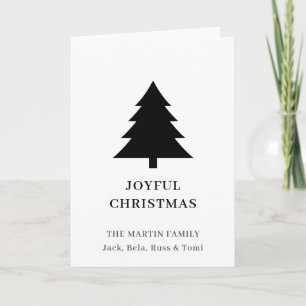 Minimal Black Christmas Tree Modern Holiday Card