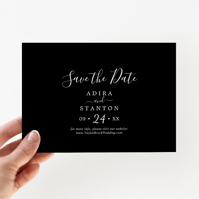Minimal Black Coordinate Horizontal Save The Date (Creator Uploaded)