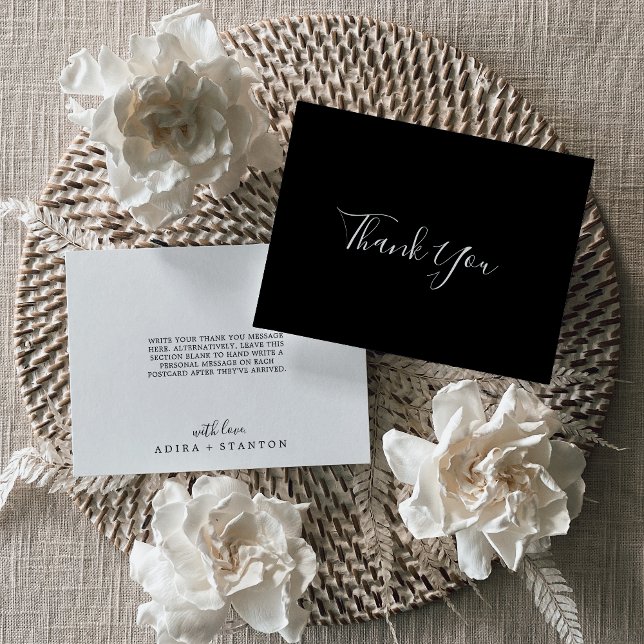 Minimal Black Coordinate Thank You Card (Creator Uploaded)