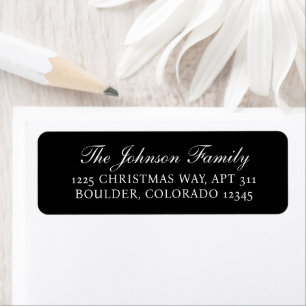 Minimal Black Elegant Christmas Return Address