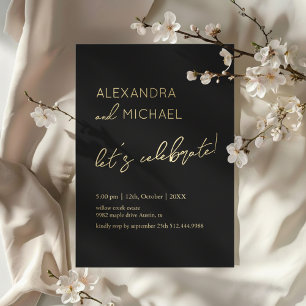 Minimal black Elegant Engagement Typography Invitation