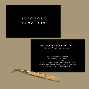 Minimal Black Elegant Lash Business Card