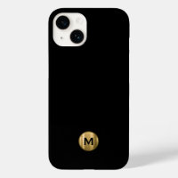 Minimal Black Gold Brushed Metal Monogram