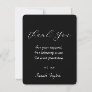 Minimal Black Handwriting Bridal Shower Wedding Thank You Card