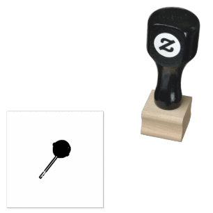 Minimal Black Lollipop Silhouette Rubber Stamp