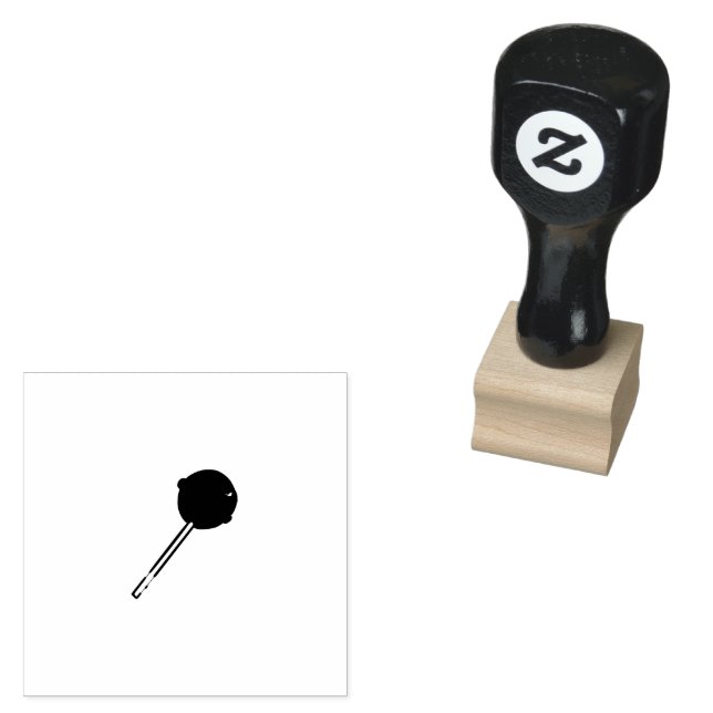 Minimal Black Lollipop Silhouette Rubber Stamp (Stamped)