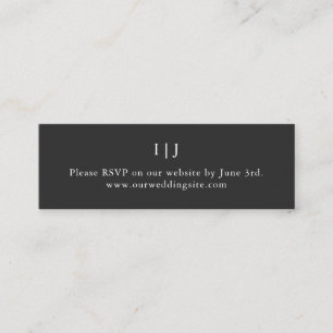 Minimal Black Mini Wedding Website Enclosure Card