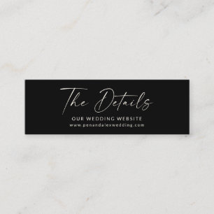 Minimal Black Modern Script Wedding Website Card