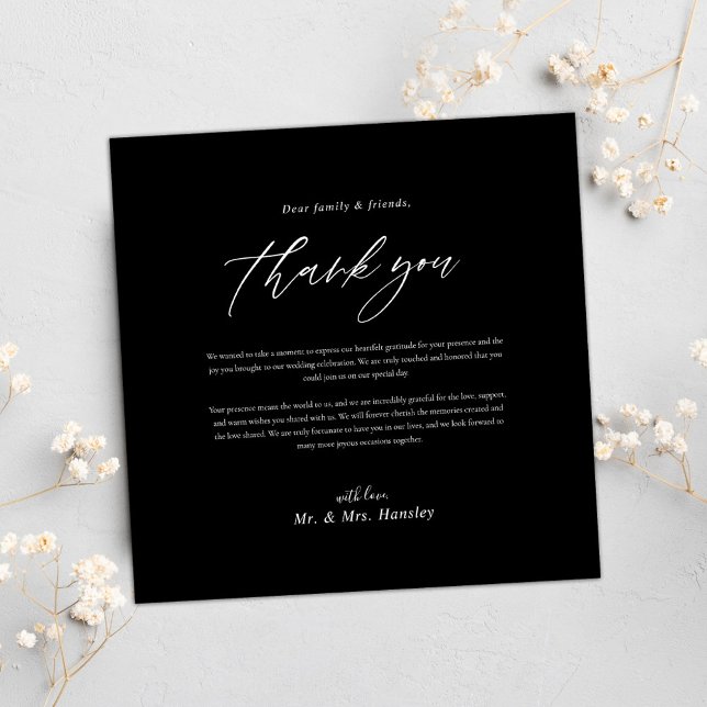 Minimal Black Modern Wedding Thank You (Minimal Black Modern Wedding Thank You)