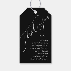 Minimal Black Modern Wedding Thank You Gift Tags