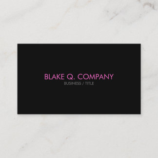 Minimal Black & Pink Professional Business Card