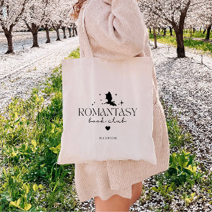Minimal Black 'Romantasy Book Club' Personalised  Tote Bag