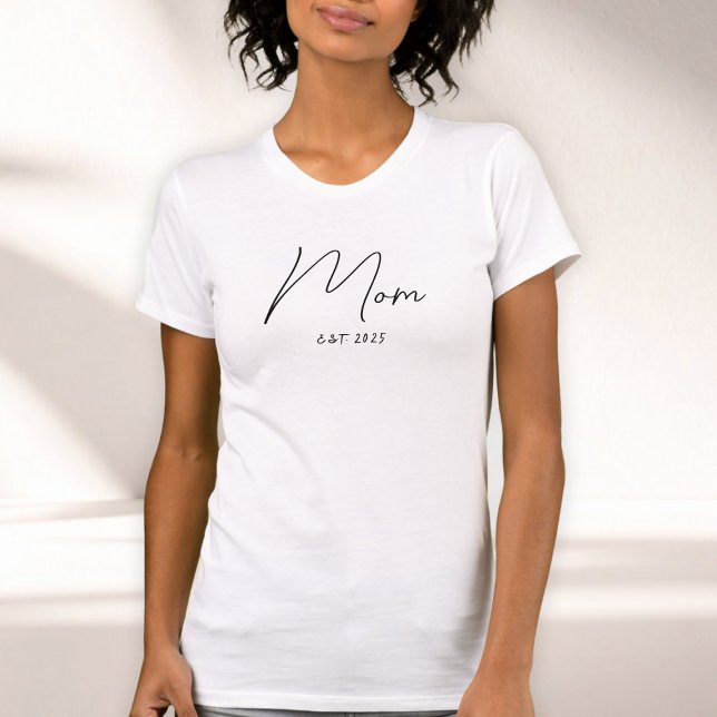 Minimal Black Script Established Mom T-Shirt (Creator Uploaded)