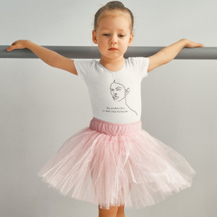 Minimal Black She Became A Hero Inspiration Girl  Baby Bodysuit