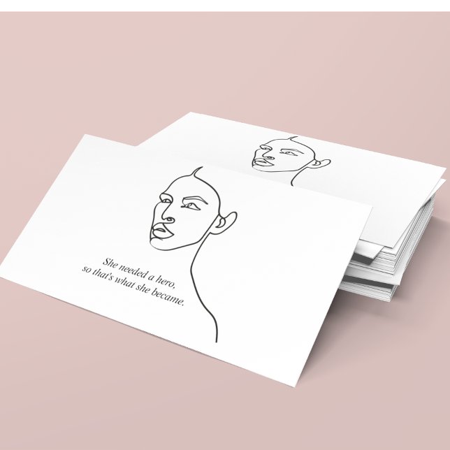 Minimal Black She Became A Hero Inspiration Girl  Business Card (Creator Uploaded)
