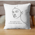 Minimal Black She Became A Hero Inspiration Girl  Cushion<br><div class="desc">Minimal Black She Became A Hero Inspiration Girl</div>
