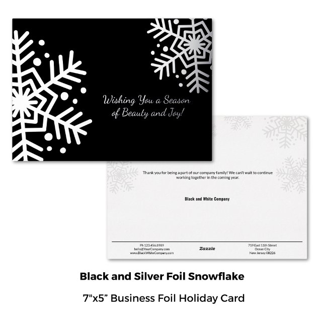 Minimal Black Silver Winter Snowflake Business  (Creator Uploaded)