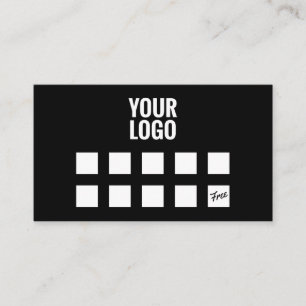 Minimal black simple your logo coffee shop loyalty card