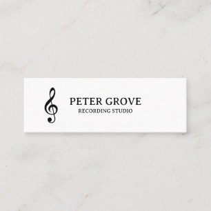 Minimal. Black treble clef on white background Mini Business Card