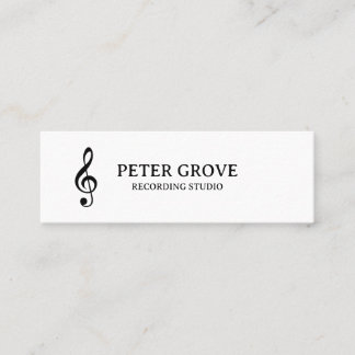 Minimal. Black treble clef on white background Mini Business Card